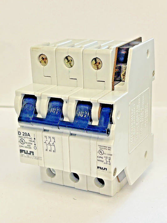 FUJI - CP6 3DU20 -20A MANUAL MOTOR CONTROLLER- 480/277 VAC & CP6 H1U AUX CONTACT0