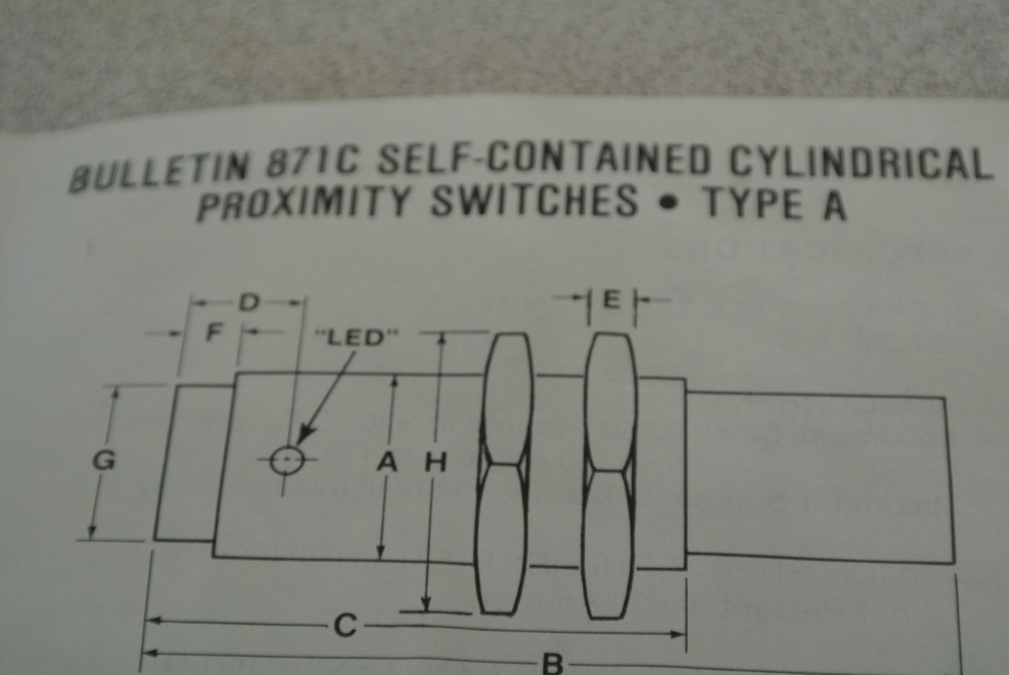 ALLEN-BRADLEY 871C-A3A12 CYLINDRICAL INDUCTIVE PROXIMITY SWITCH / 10-30VDC 3mm5