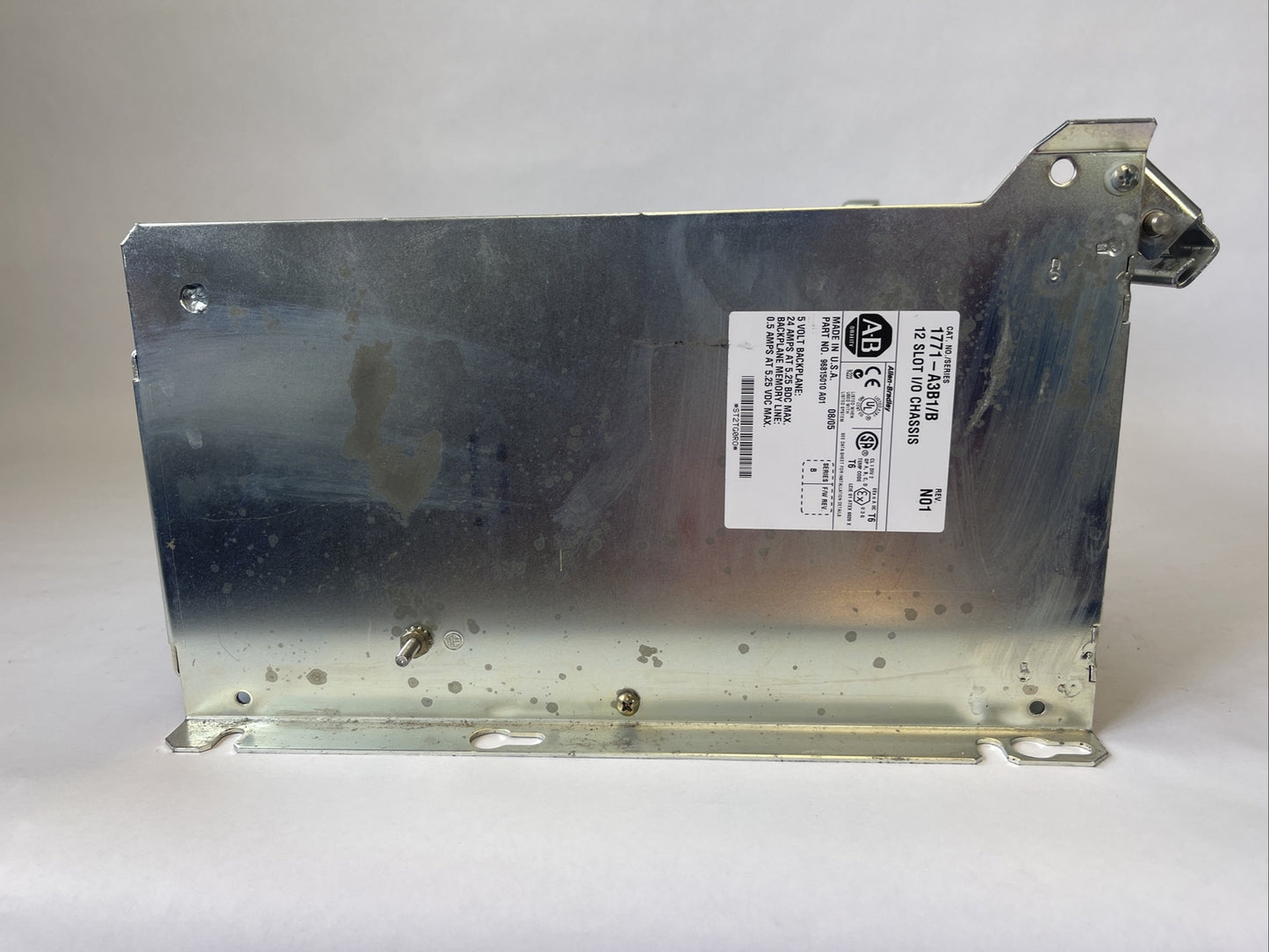 ALLEN BRADLEY 1771-A3B1 12 SLOT I/O CHASIS RACK SER B REV N01 5V BACKPLANE 24AMP2