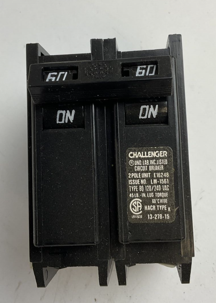 CHALLENGER BQ2C060 CIRCUIT BREAKER 120/240VAC 60A ***LOTOF5***3
