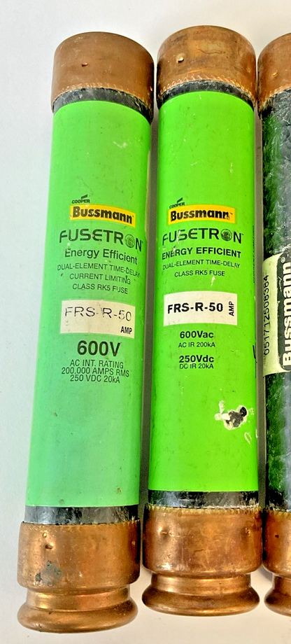 BUSSMANN FRS-R-50 FUSETRON FUSE CLASS RK5 600VAC 250VDC ***LOTOF6***1