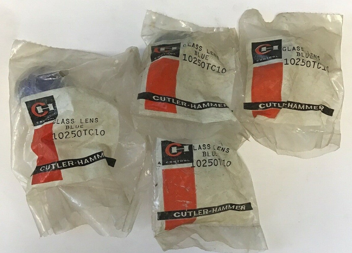 CUTLER HAMMER 10250TC10 GLASS LENS  BLUE***LOTOF 4***0