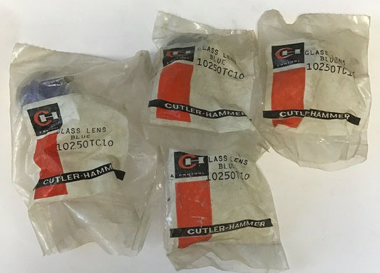 CUTLER HAMMER 10250TC10 GLASS LENS  BLUE***LOTOF 4***0