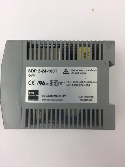 SOLA SDP 2-24-100T POWER SUPPLY INPUT 115/230 VAC 1.1/0.7 A OUTPUT 24 VDC 2.1 A1