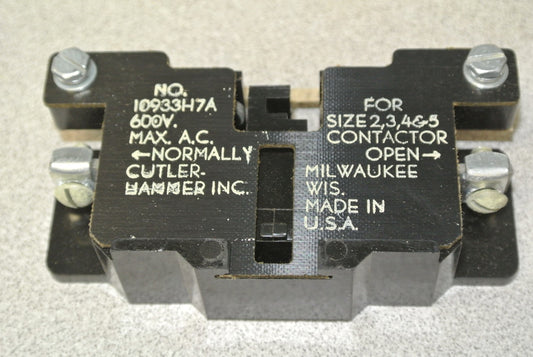 CUTLER-HAMMER 10933H7A ELECTRICAL INTERLOCK / AUX CONTACT SIZES 2-5 NEW SURPLUS0