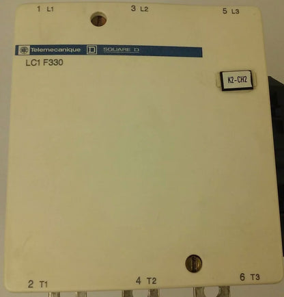 TELEMECANIQUE LC1F330 CONTACTOR,3PH,600VAC, 370A, 250HP, 120/127V 40/400HZ COIL2