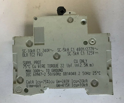 SCHNEIDER C60 C15A CIRCUIT BREAKER MULTI 9  480/277VAC 125VDC1