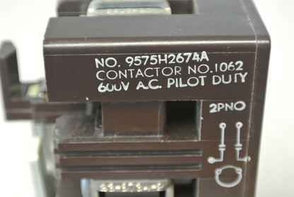 CUTLER-HAMMER 9575H2674A MAGNETIC RELAY 600VAC, PILOT DUTY  / NEW SURPLUS1