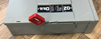 GENERAL ELECTRIC TH3222R SAFETY SWITCH MODEL7 240VAC/250VDC TYPE3R 60A3