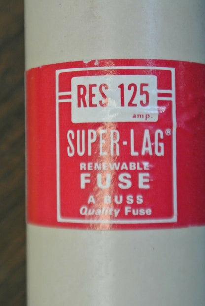 BUSS RES-125 SUPER-LAG RENEWABLE FUSE / 125A / 600V / NEW SURPLUS1