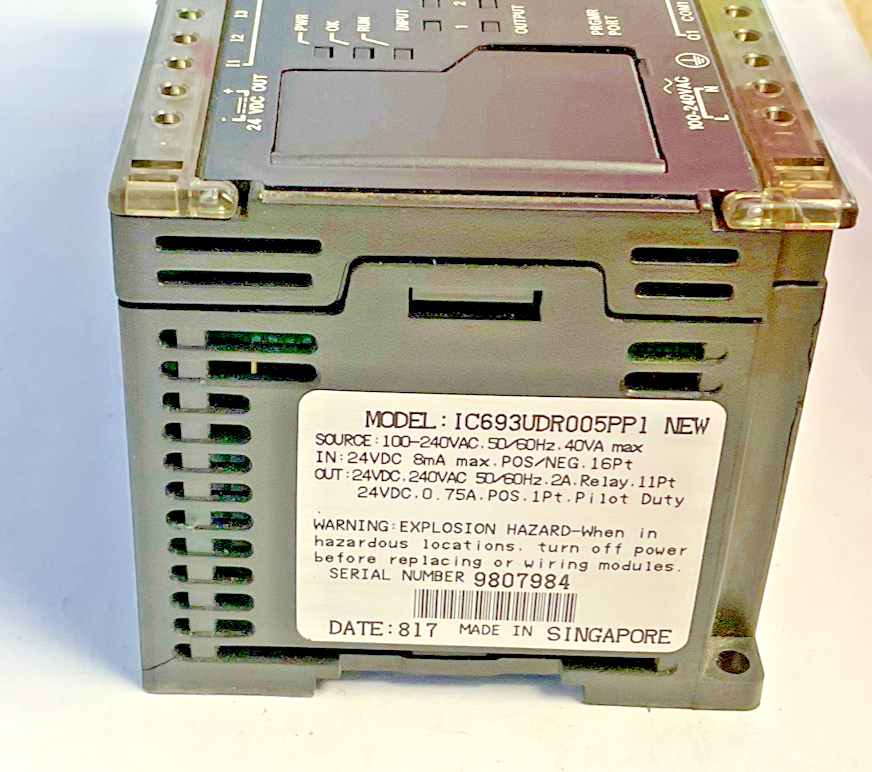 GE IC693UDR005PP1 PROGRAMMABLE CONTROLLER MODULE 40VA 240VAC SERIES 90 MICRO4
