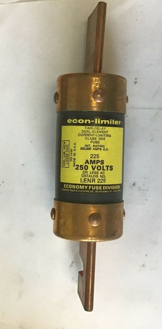 ECONOMY LENR 225 FUSE 225A ECON-LIMITER CLASS RK5 CURRENT LIMITING ***LOTOF3***0
