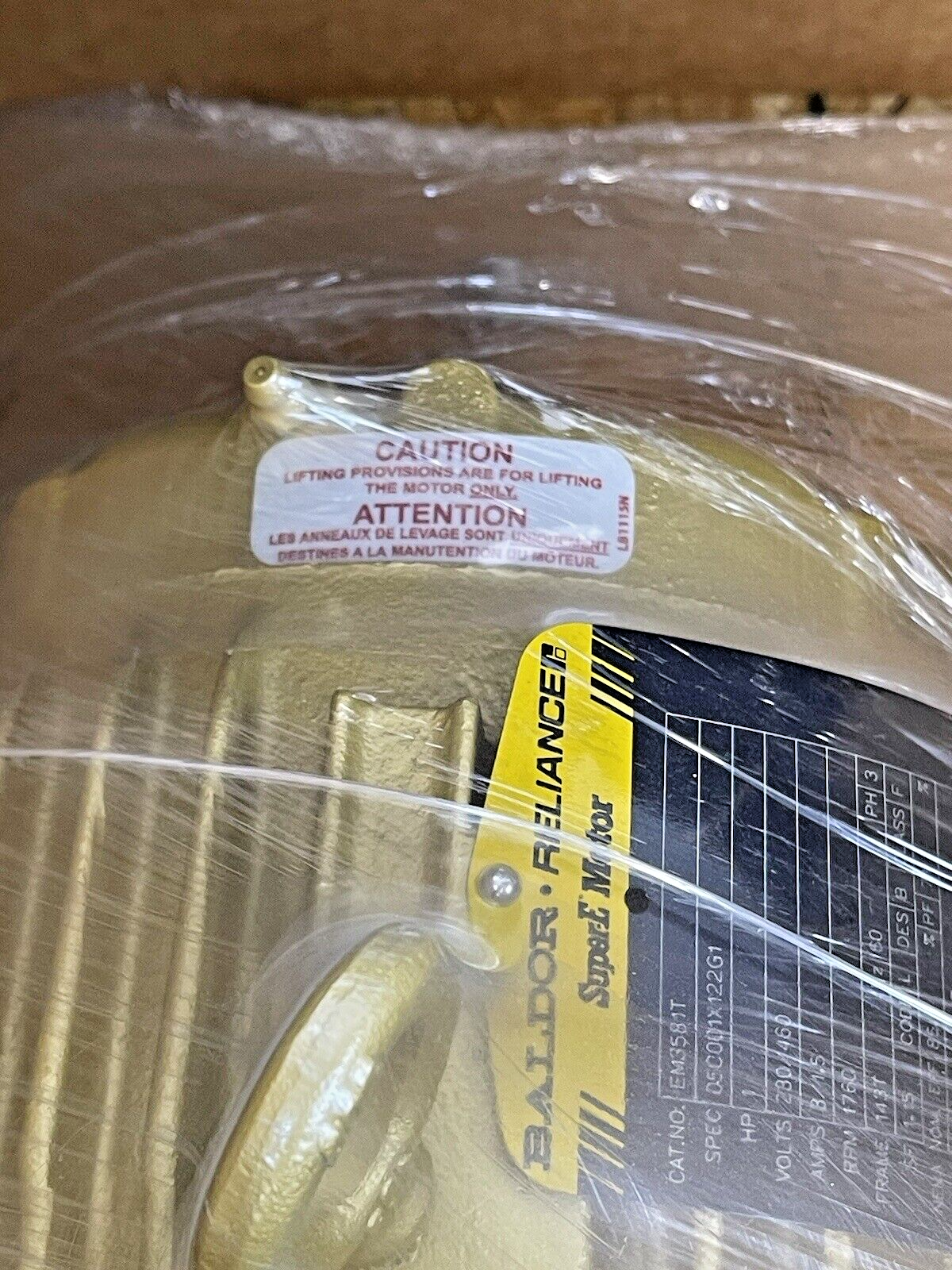 BALDOR - EM3581T - GP Motor - 1 Hp 3 Phase 230/460V 1760 RPM 143t Frame SUPER-E7