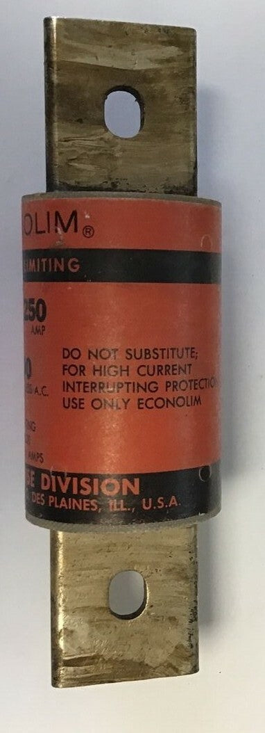 FEDERAL PACIFIC ECONOLIM JCL-250 FUSE 250A 600VAC3