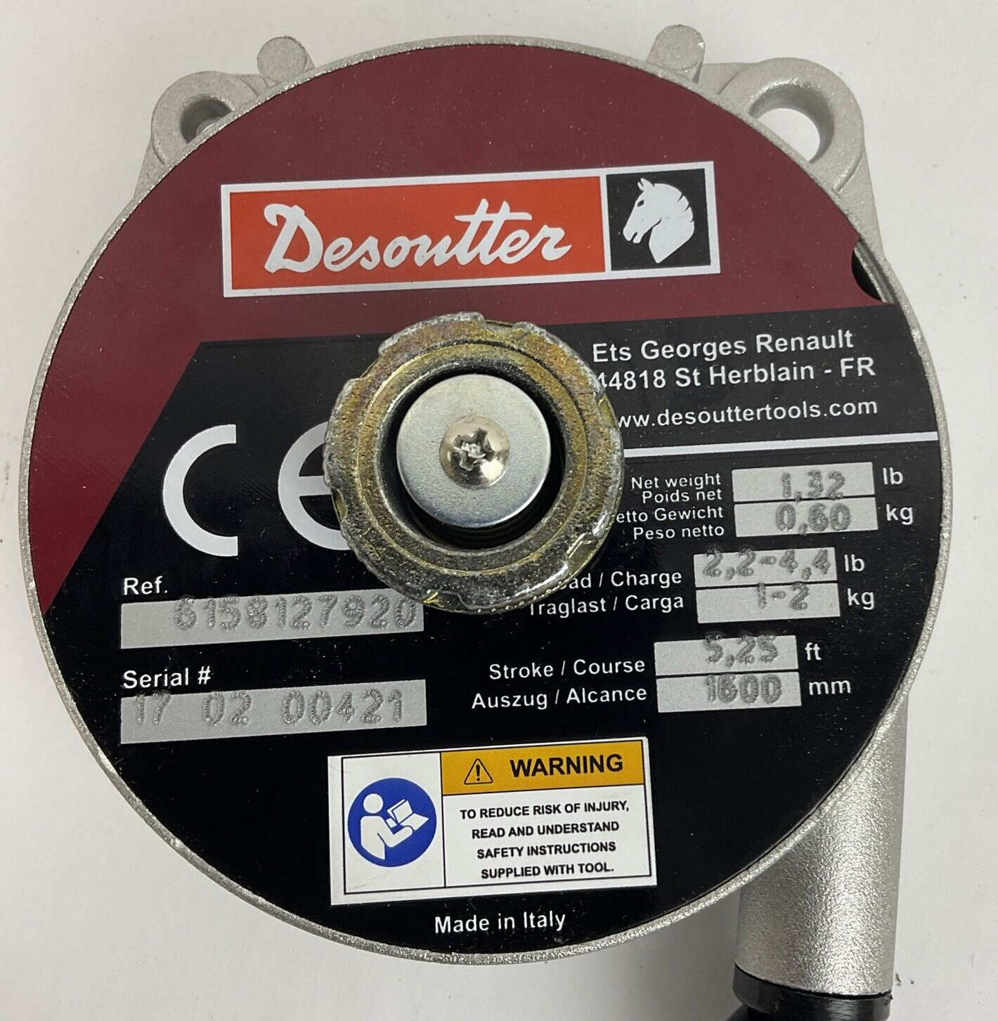 DESOUTTER 6158127920 TOOL BALANCER 2.2-4.4LBS 5.25FT STROKE 1500MM1
