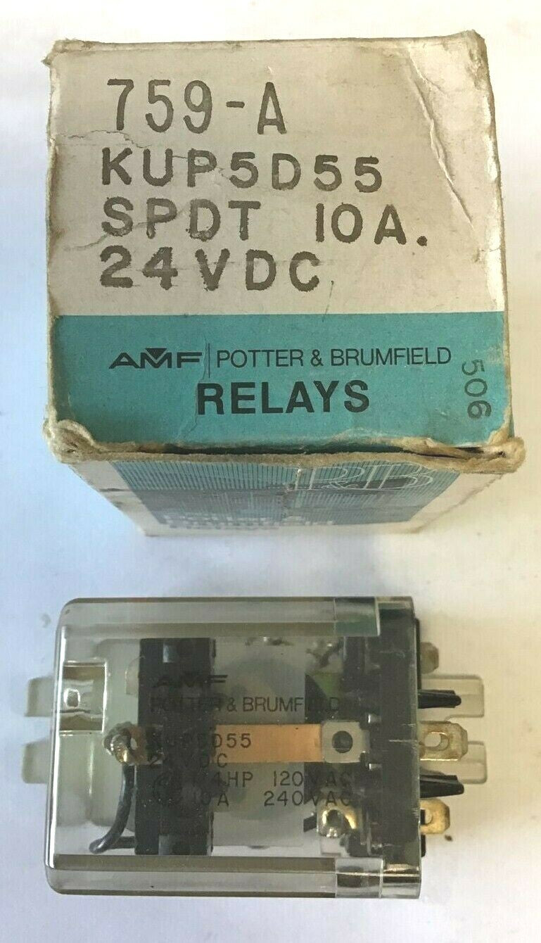 POTTER & BRUMFIELD KUP5D55 RELAY 759-A SPDT 10A 24VDC***LOTOF2***2
