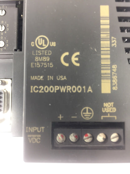 GE FANUC VERSA MAX IC200PWR001A PBI001 POWER SUPPLY 24 VDC 11 W 1