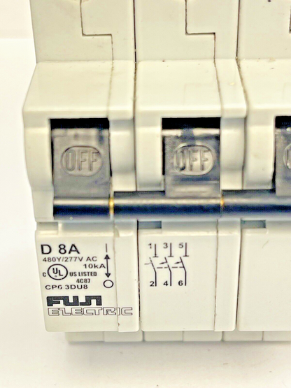 FUJI - CP6 3DU8 -8A MANUAL MOTOR CONTROLLER - 480/277 VAC & CP6 H1U AUX CONTACT2