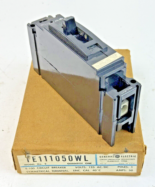GE - TE111050WL - CIRCUIT BREAKER - 1 POLE, 125 V AC/DC, 50 A - NEW0