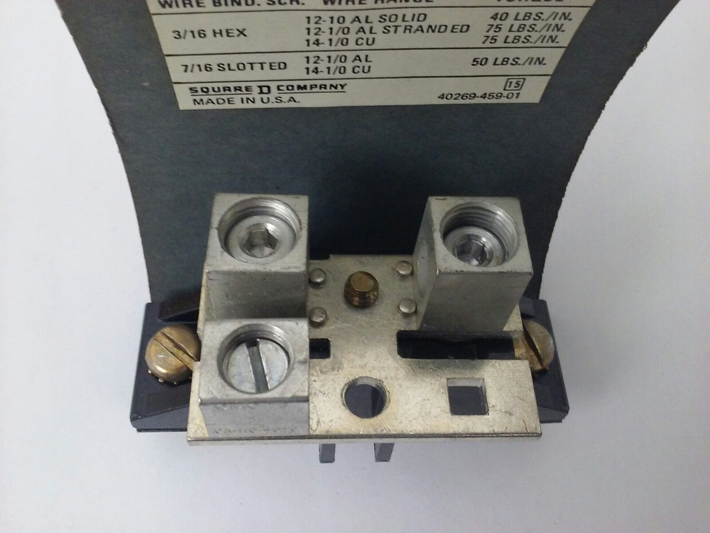 SQUARE D SN100FA,SER.B2 GROUNDABLE NEUTRAL ASSEMBLY,100A, 277/480VAC,125/250VDC,2