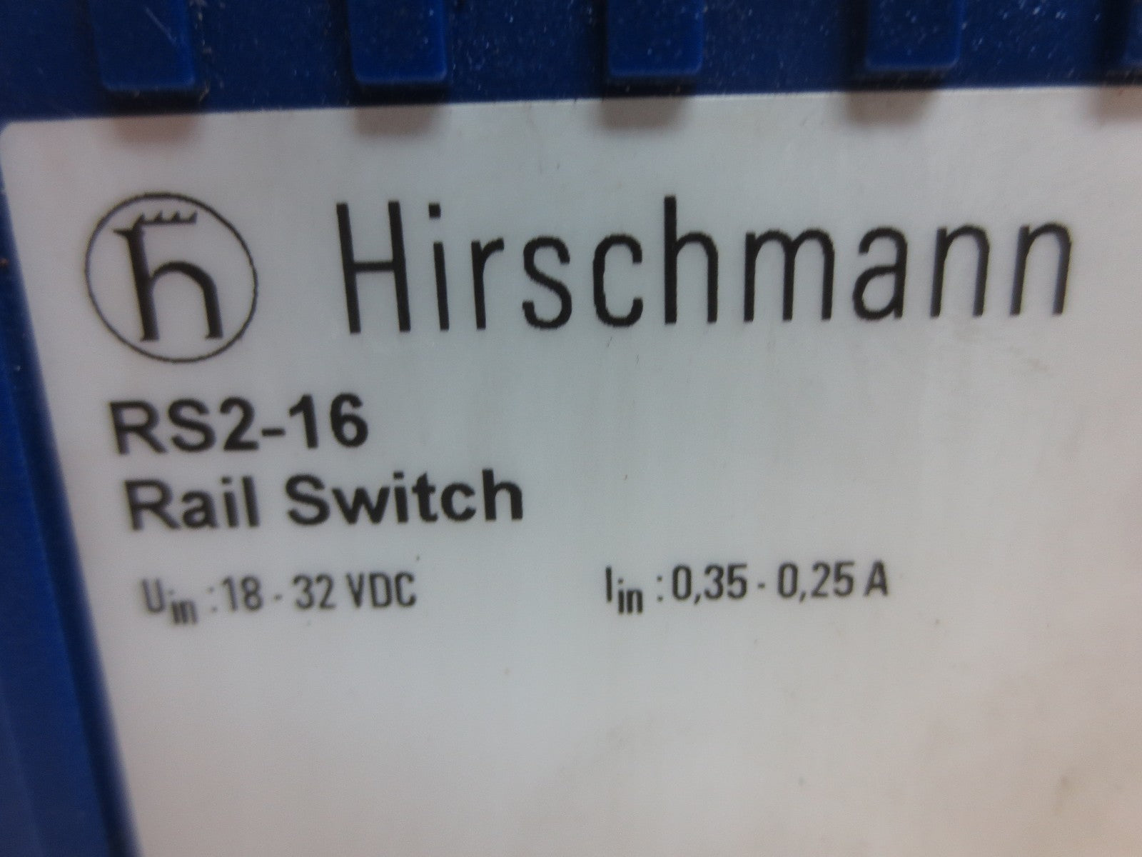 HIRSCHMANN RS2-16 UNMANAGED ETHERNET RAIL SWITCH - 18-32VDC, 0.35-0.25A2