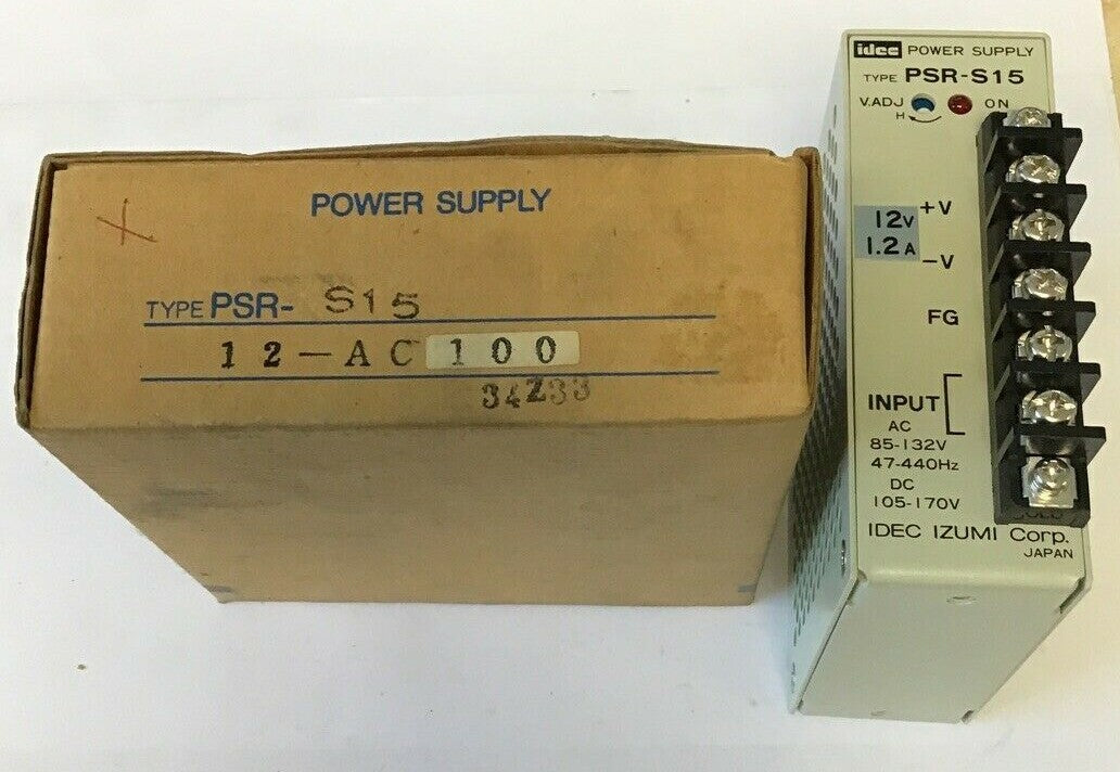 IDEC PSR-S15 PWER SUPPLY 85-132VAC 47-440HZ 105-170VDC  12V 1.2A0