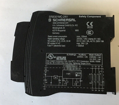SCHMERSAL SRB301MC-24V SAFETY RELAY 24VDC/VAC MISSING FRONT COVER4