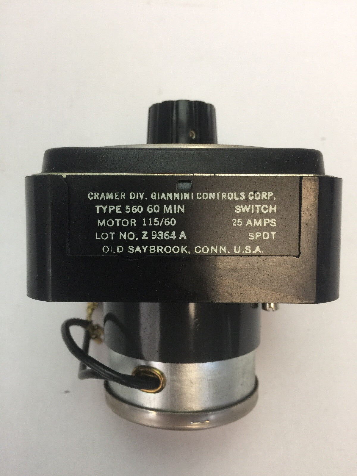 CRAMER 560AN100-A0008A CYCLING TIMER RATING 115/60 TIME RANGE 60 MIN 25 AMPS 3