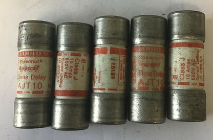 GOULD SHAWMUT AJT10 10A 600V AMP-TRAP TIME DELAY****LOTOF5****0