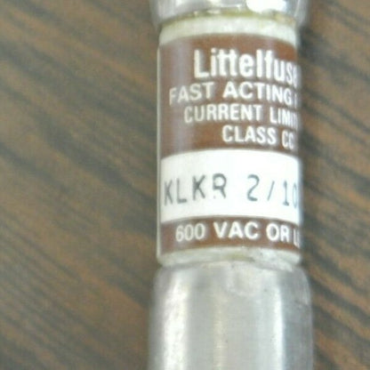 LOT of 5 / LITTELFUSE KLKR2/10 FUSE / 2/10A / 600V / NEW SURPLUS KLKR-2/101