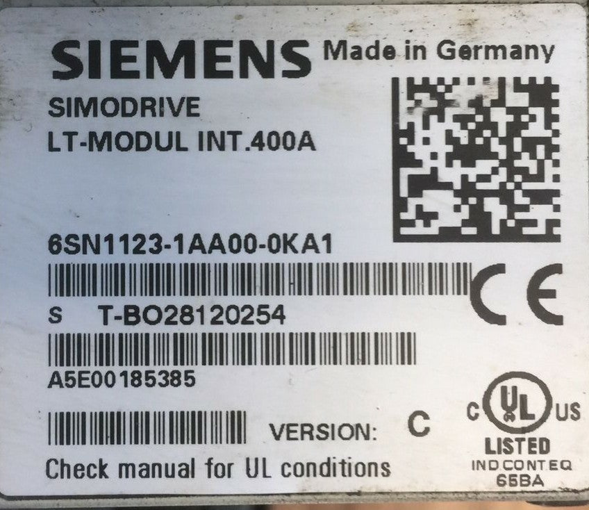 SIEMENS 6SN1123-1AA00-0KA1 SIMODRIVE LT-MODUL INT.400A 6SN1118-0DJ21-0AA2 PERFOR1