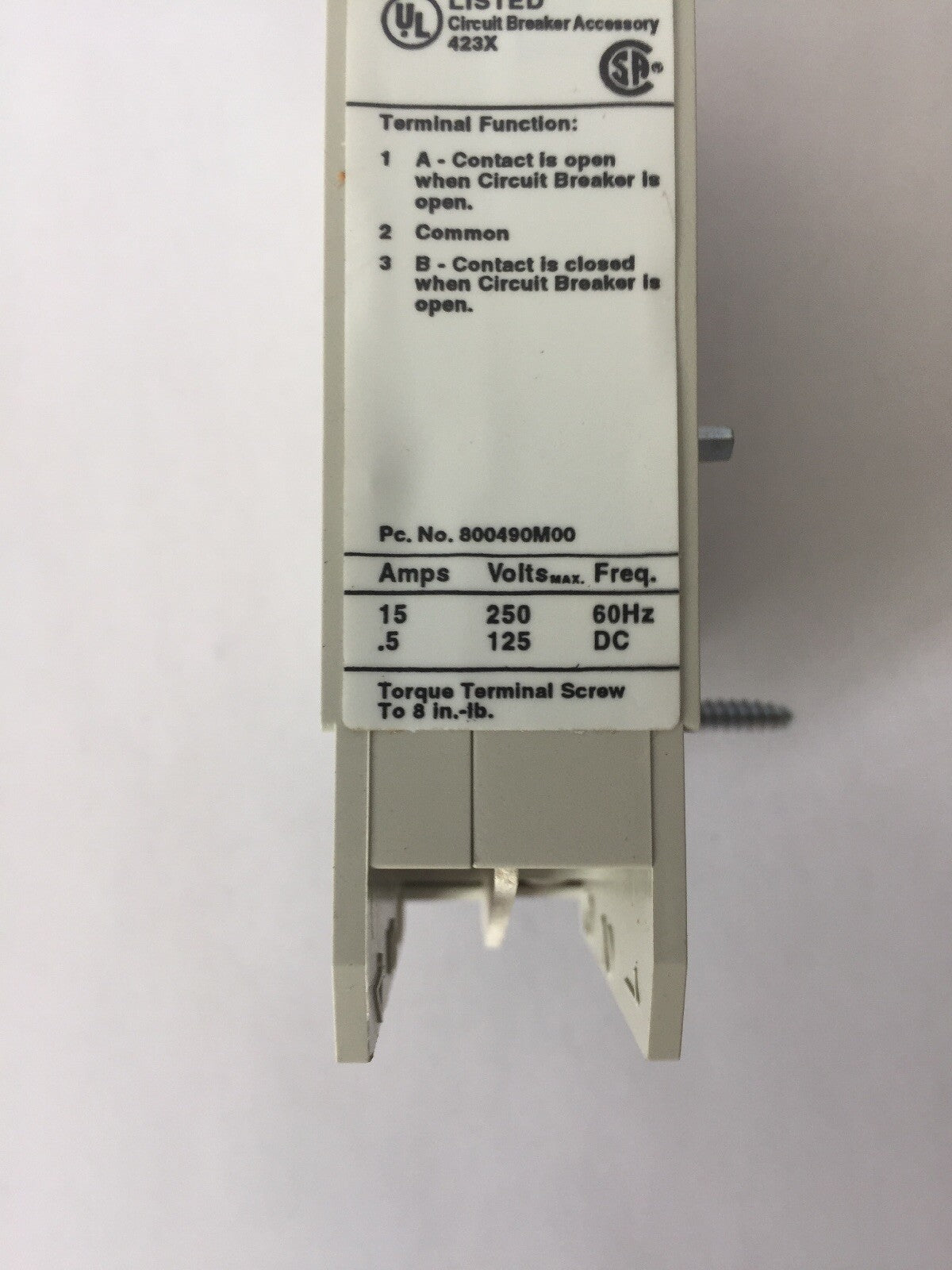 SIEMENS CQDA1 AUXILIARY SWITCH 250 VDC 60HZ 15 AMP (LOT OF 10)3