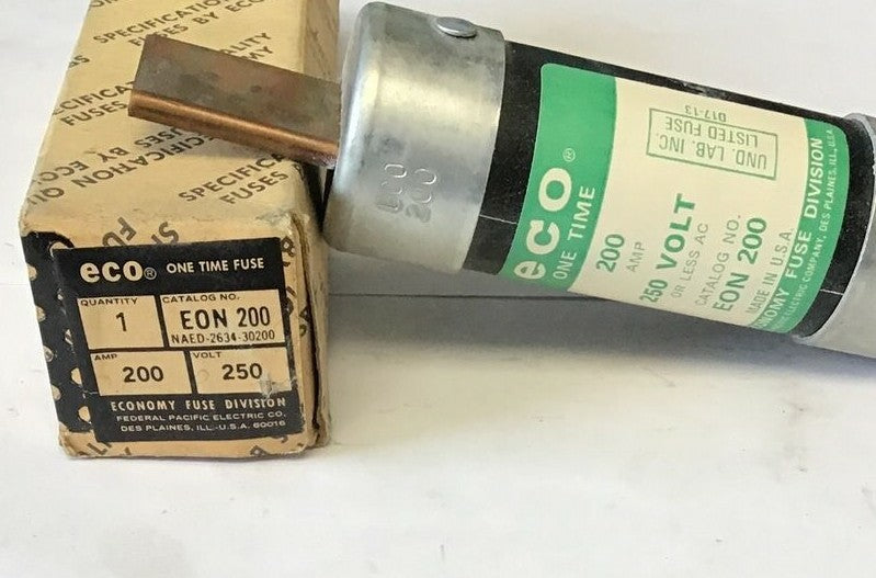 ECONOMY EON 200 FUSE ECO ONE TIME 250VAC ***LOTOF2***1