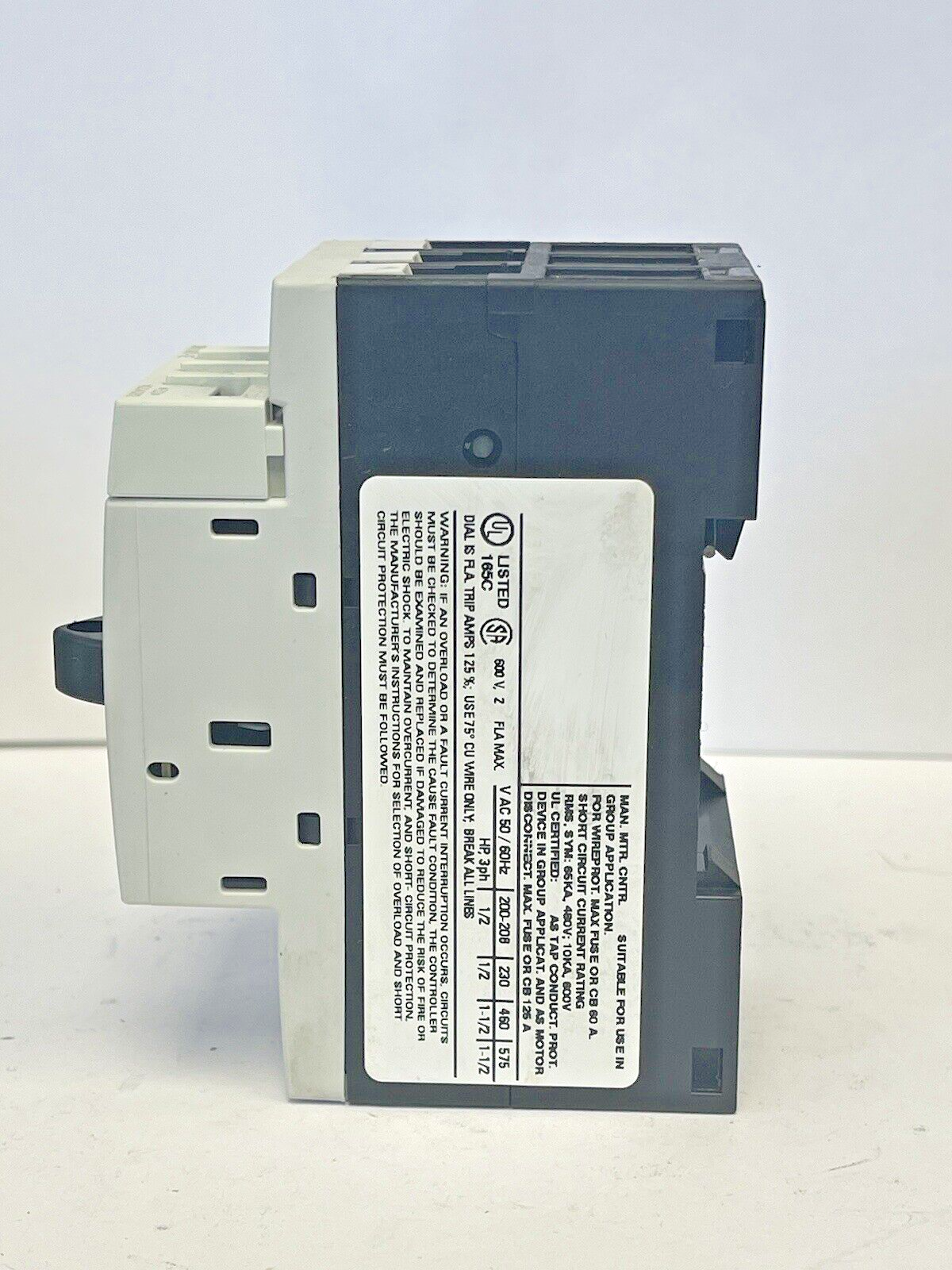 SIEMENS - 3RV1011-1BA10 & 3RV1901-1E-CIRCUIT BREAKER W/ SWITCH TRANSVERSE2