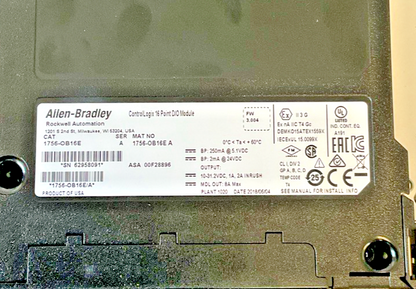 ALLEN BRADLEY 1756-OB16E D/O MODULE 16 POINT FW:3.004 SER.A2