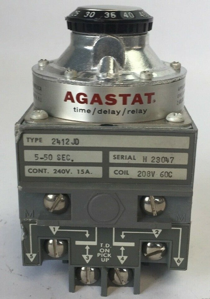 AGASTAT 2412JD TIME DELAY RELAY 240V 15A 5-50 SEC0