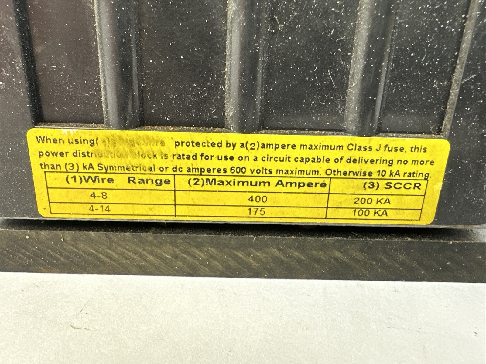 BUSSMANN PDB370-3 POWER DISTRIBUTION BLOCK 3POLE 600V 310A2