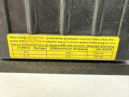 BUSSMANN PDB370-3 POWER DISTRIBUTION BLOCK 3POLE 600V 310A2