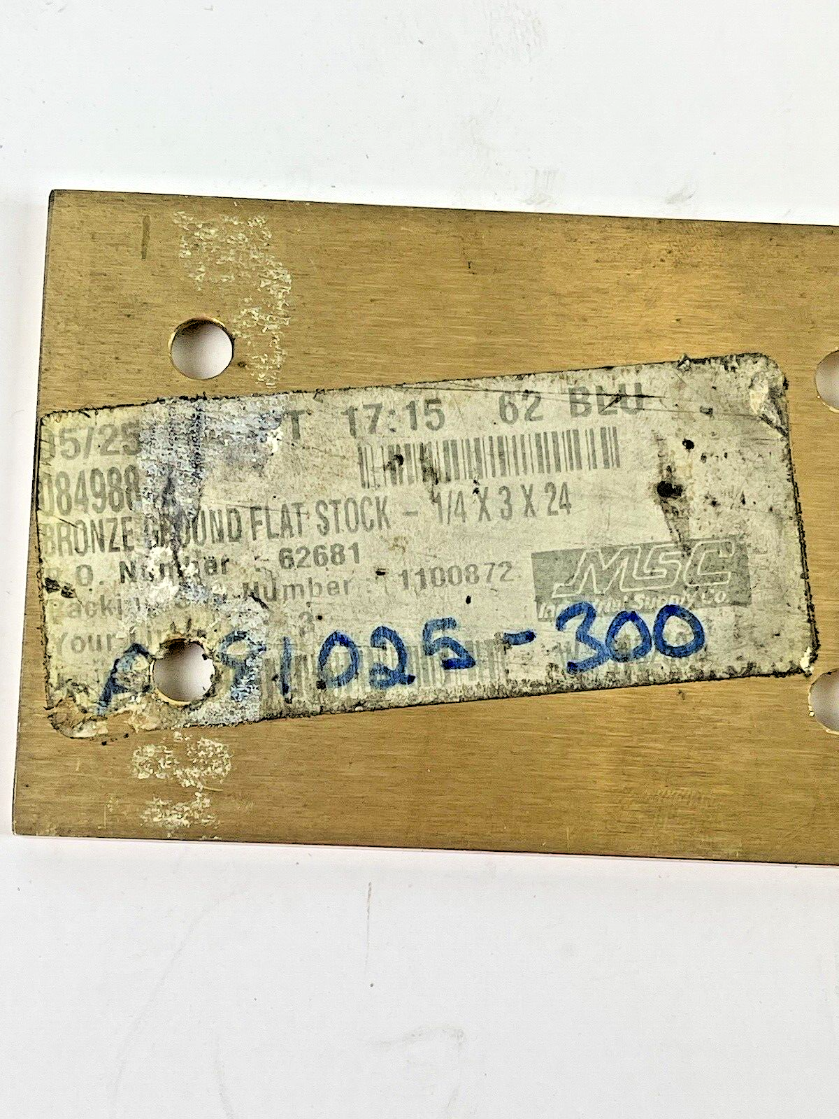 GROUND BEARING BRONZE RECTANGULAR BAR *LOT OF 4* - 1/4" Thick x 3" W x 4-1/2" L4