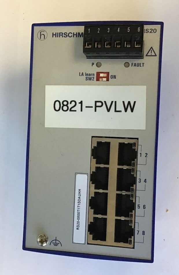 HIRSCHMANN RS20-0800T1T1SDAUHH ETHERNET RAIL SWITCH 8PORT 60VDC 30VAC 50HZ/60HZ0