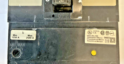 SQUARE D KAL36250 CIRCUIT BREAKER 250A 3P 600VAC 250VDC SERIES 23