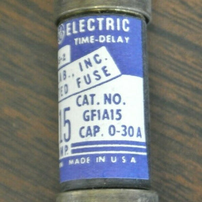 BOX of 10 / GENERAL ELECTRIC GF1A15 RENEWABLE FUSE / 15A / 250V / NEW SURPLUS1