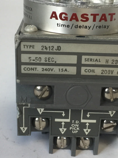 AGASTAT 2412JD TIME DELAY RELAY 240V 15A 5-50 SEC1