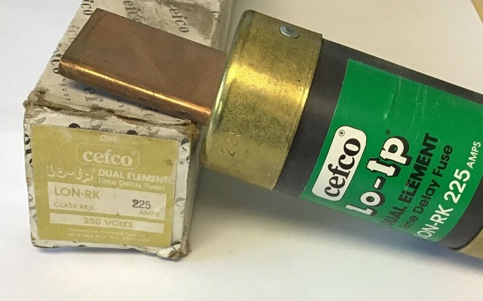 CEFCO LON-RK 225 FUSE LO-IP DUAL ELEMENT TIME DELAY FUSE CLASS RK1 250VAC 0