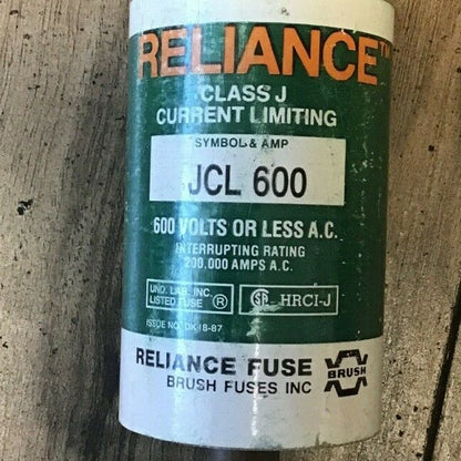 RELIANCE JCL 600 600V FUSE CLASS J CURRENT LIMITING FUSE2