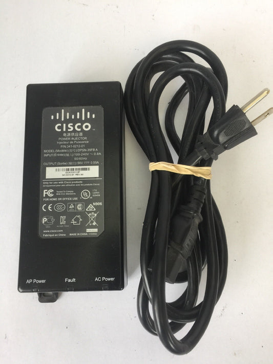 CISCO DPSN-35FBA POWER INJECTOR INPUT 100-240VAC 0.8A OUTPUT 56VDC 0.55A 0