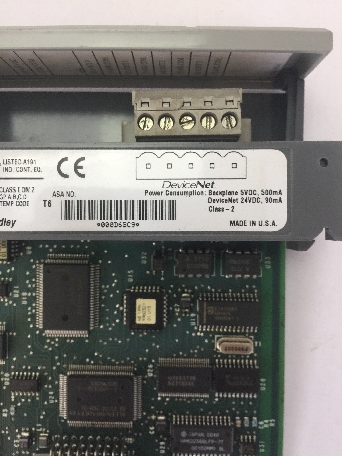 ALLEN BRADLEY 1747-SDN DEVICENET SCANNER MODULE  SER B FRN 4.026 SLC 5002