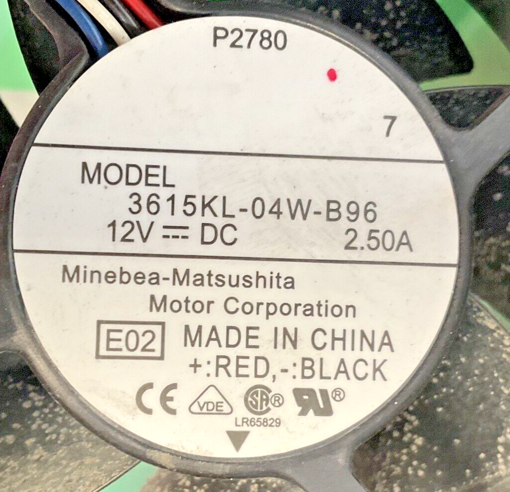 MINEBEA MATSUSHITA 3615KL-04W-B96 FAN W/SHROUD REV.A00 12VDC 2.50A8