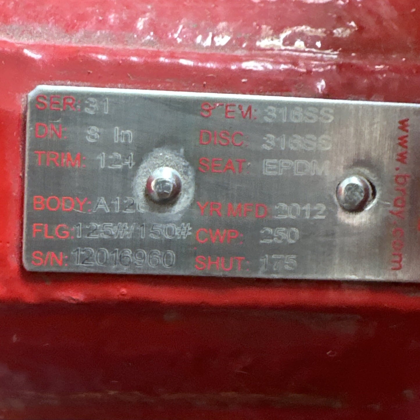 BRAY 70-0121-113D0-536/A ACTUATOR VALVE TYPE(IP) 4.4X TORQUE 1200 IN. LBS 120V8