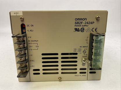 OMRON S82F-2424P POWER SUPPLY OUTPUT 24VDC 10A INPUT 100-120/200-240VAC 11A0